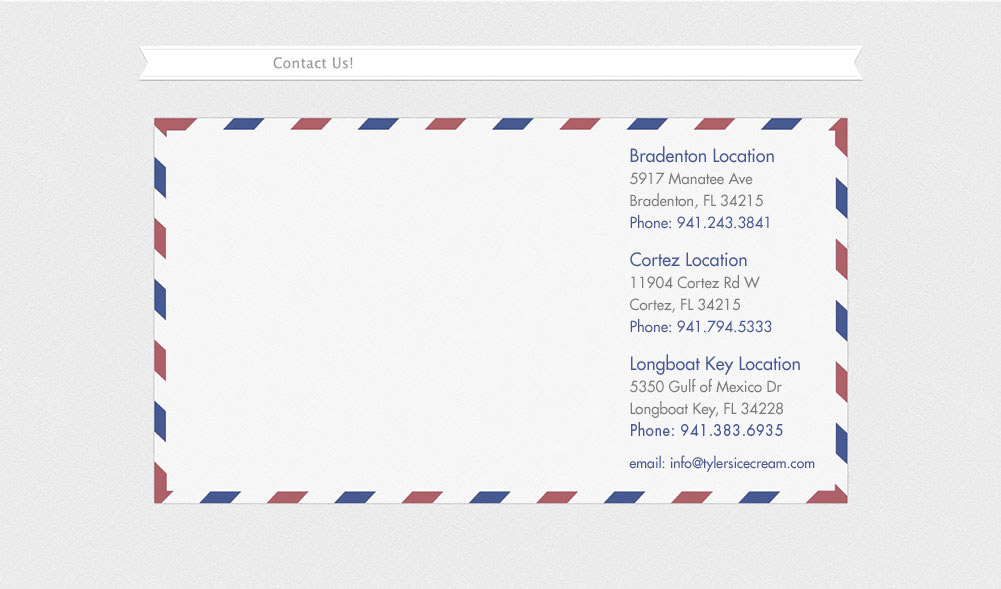 Envelope with red and blue striped border